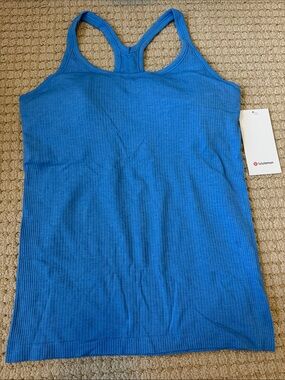 lululemon Ebb to Street Tank - Pool Blue Ribbed Yoga Tank